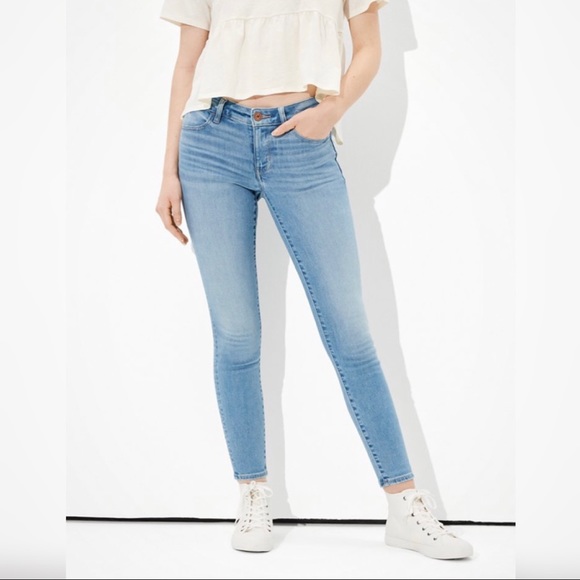 American eagle blue high waisted jeans